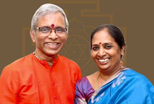 Sri Guru Karunamaya with Amma